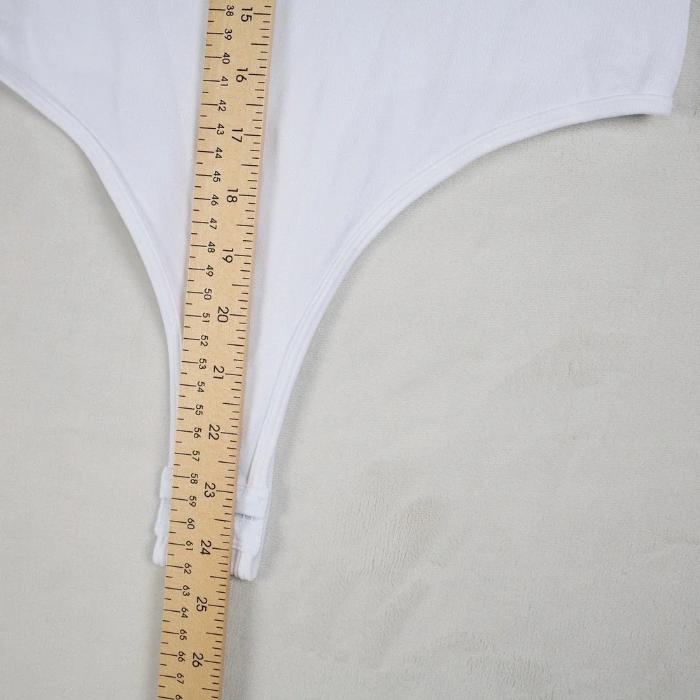 DYNAMIC Style 1058 Bodysuit White One‎ Size Short Sleeve Thong Nylon Spandex - Picture 5 of 8